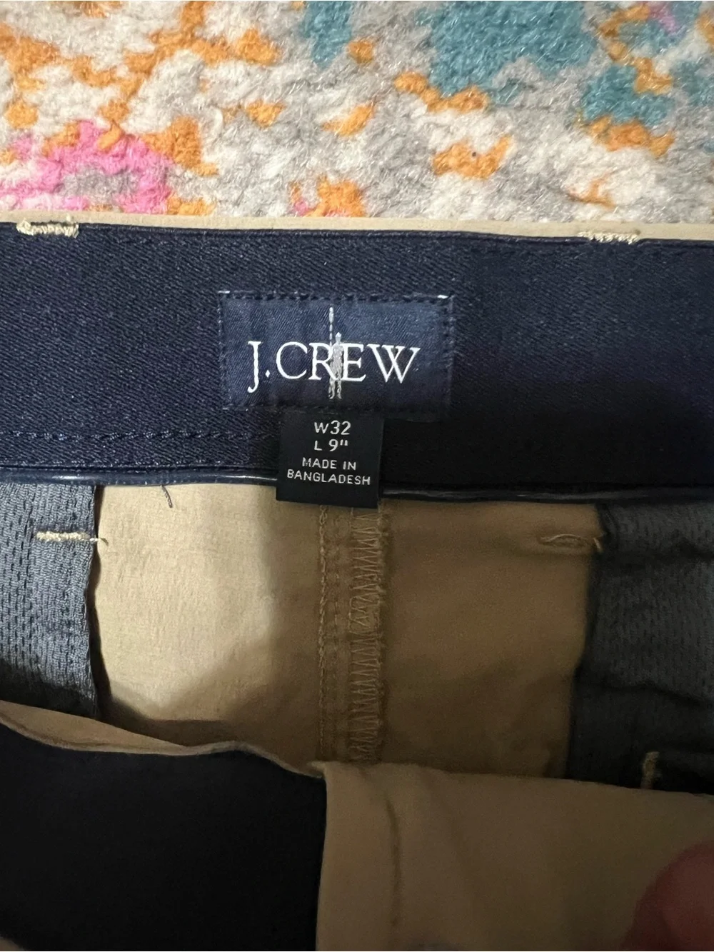 J. Crew Men's 32 Tech Khaki Performance Shorts 9 inch inseam